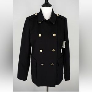 Liz Claiborne Double Breasted Trench Coat with Gold Buttons- NWT- Size Medium